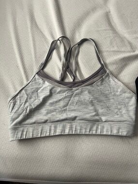 ZYIA Light Gray Strappy Sports Bralette